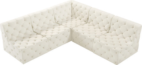 Luna Cream Velvet Modular Sectional Sec5B