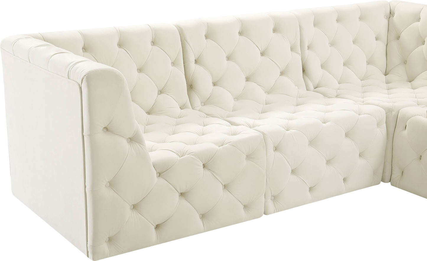 luna cream velvet modular sectional sec5b