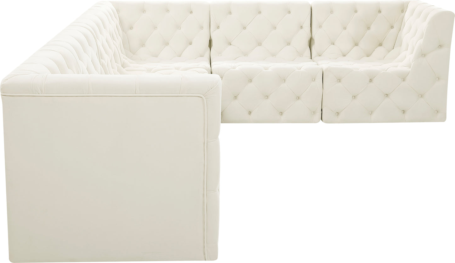 luna cream velvet modular sectional sec6a