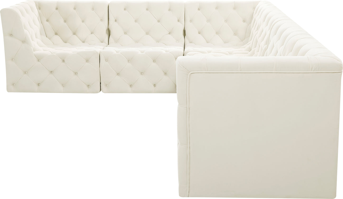 luna cream velvet modular sectional sec6a