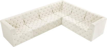 Luna Cream Velvet Modular Sectional Sec6A