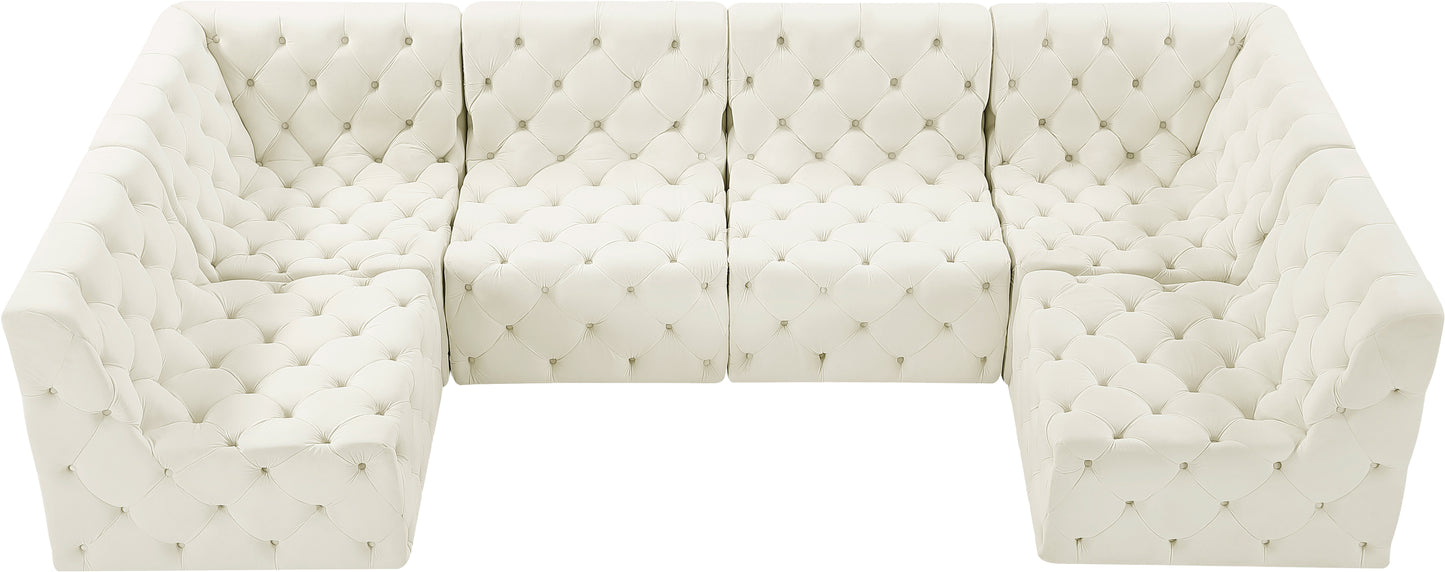 luna cream velvet modular sectional sec6b