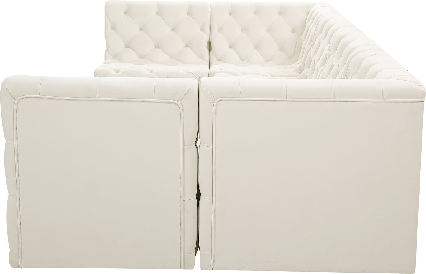 luna cream velvet modular sectional sec6b