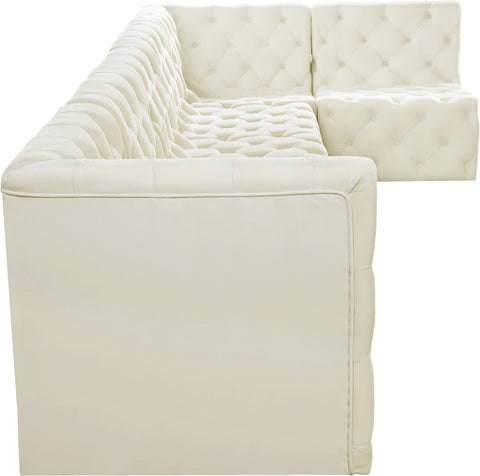 Luna Cream Velvet Modular Sectional Sec6C