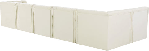 Luna Cream Velvet Modular Sectional Sec6C