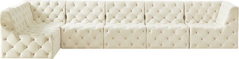 Luna Cream Velvet Modular Sectional Sec6C