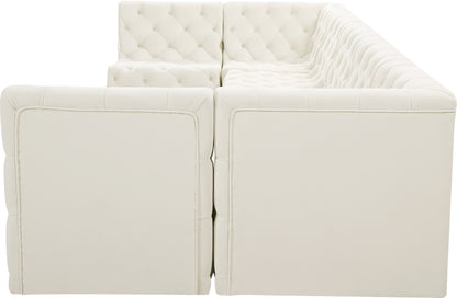 Luna Cream Velvet Modular Sectional Sec7A