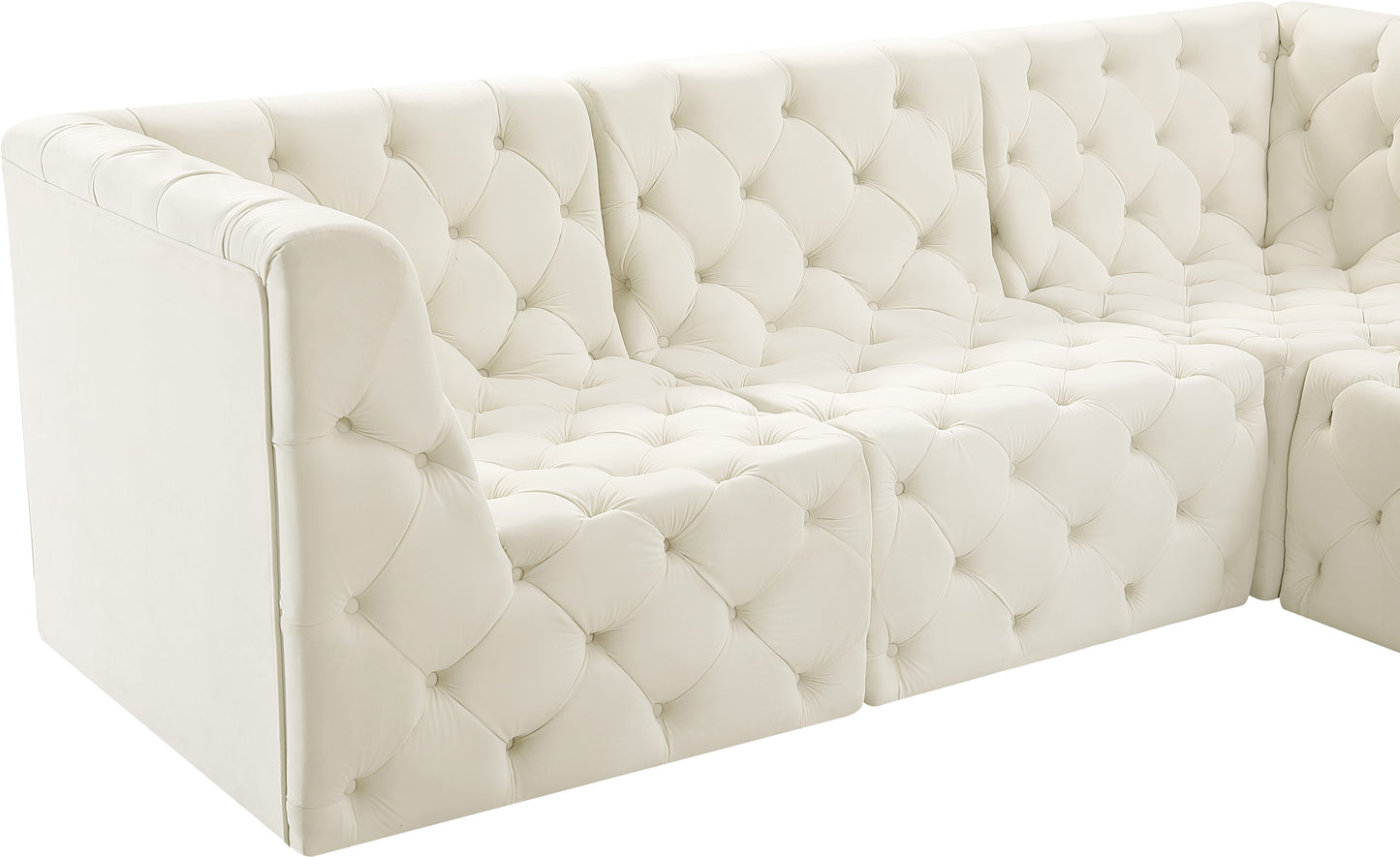 luna cream velvet modular sectional sec7a