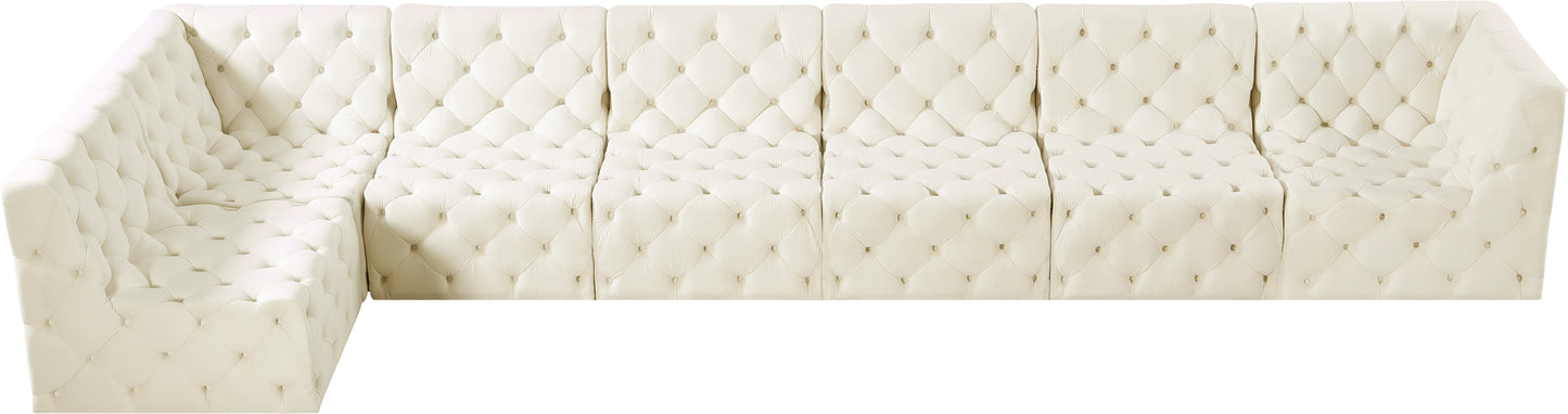 luna cream velvet modular sectional sec7b