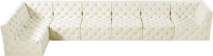 Luna Cream Velvet Modular Sectional Sec7B