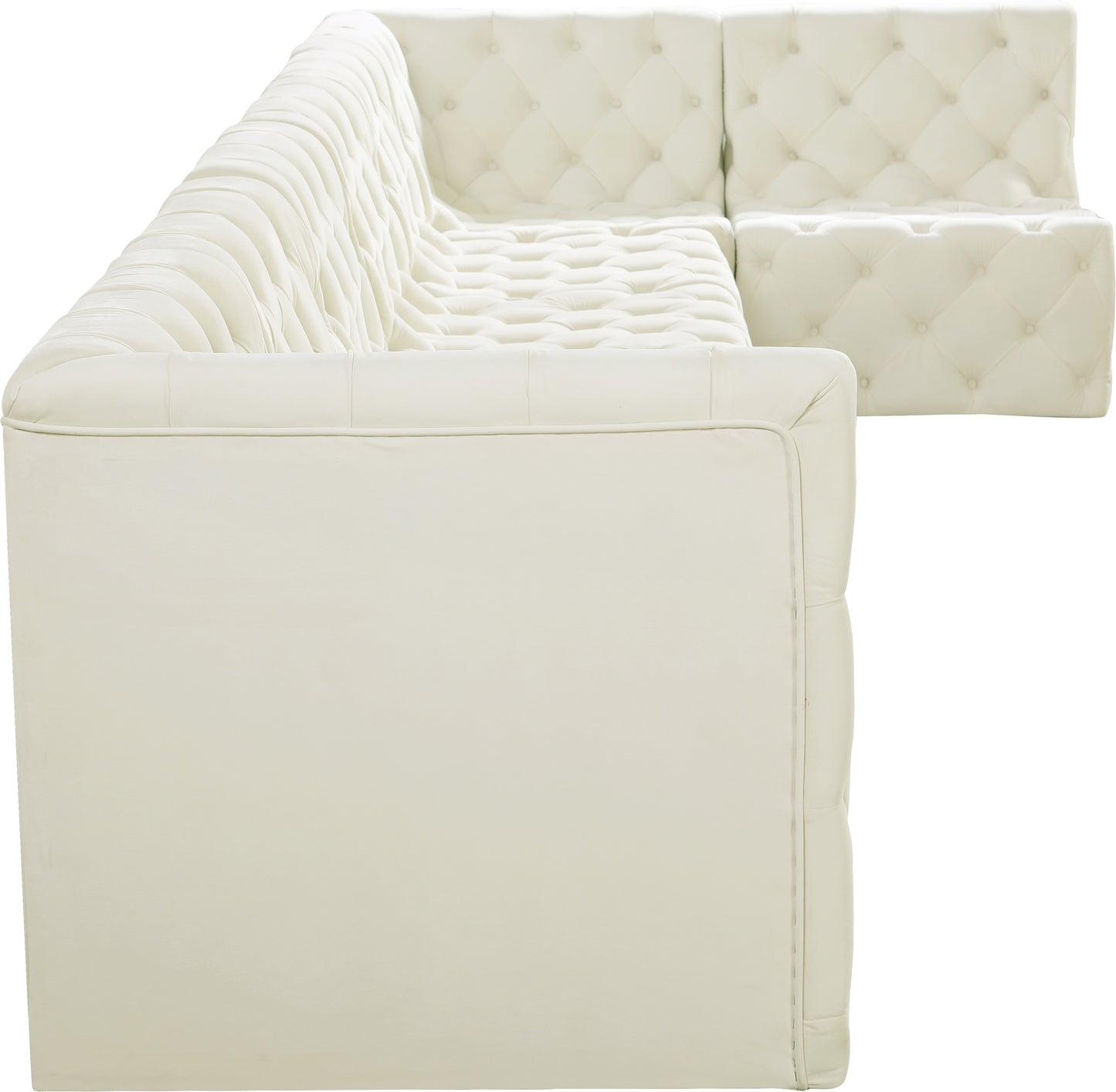 luna cream velvet modular sectional sec7b