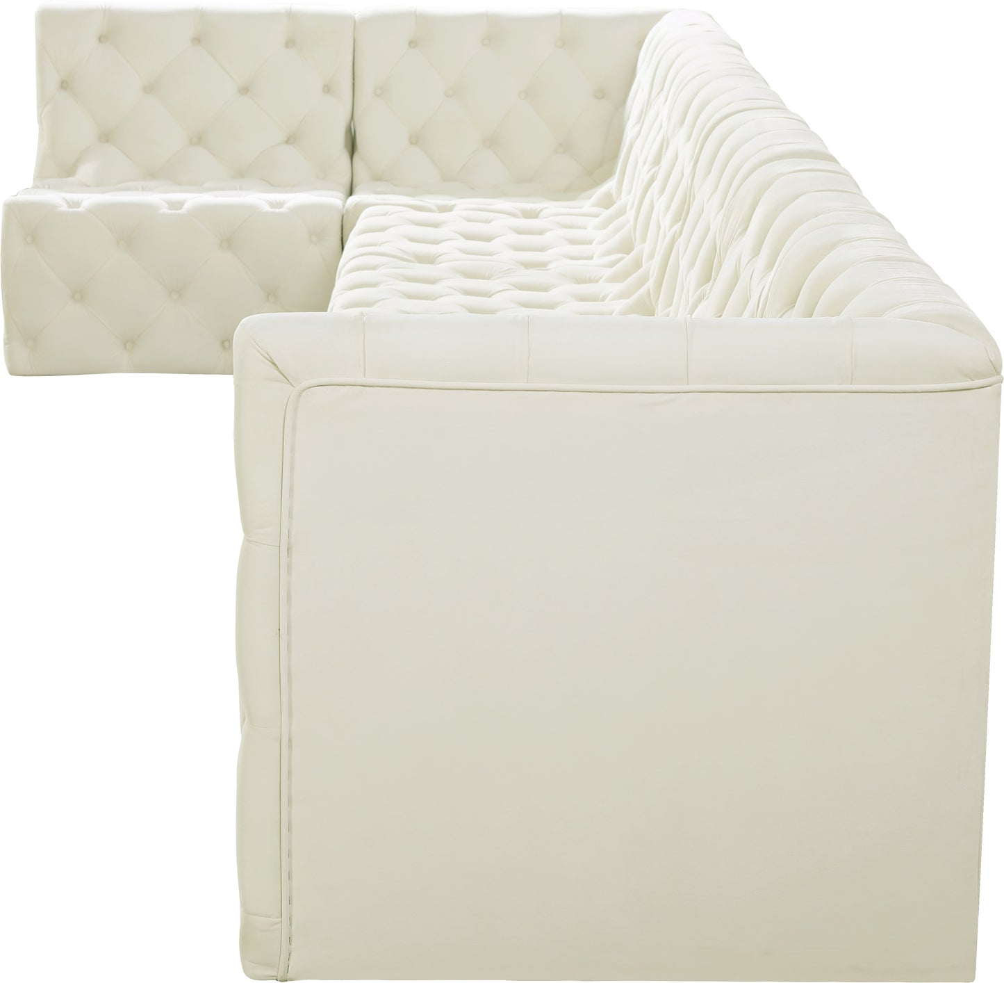 luna cream velvet modular sectional sec7b