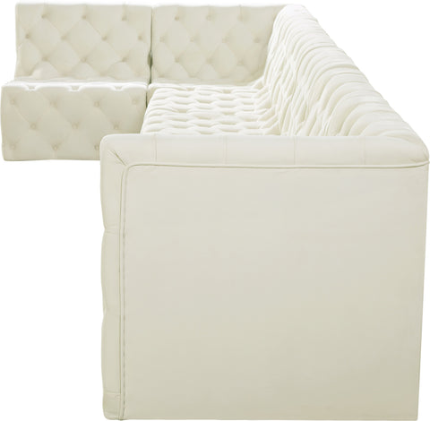 Luna Cream Velvet Modular Sectional Sec7B