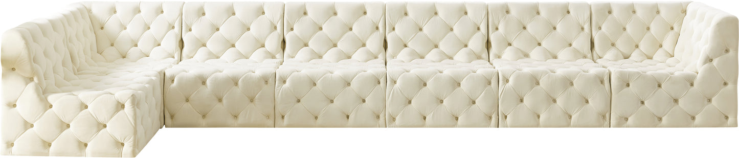 luna cream velvet modular sectional sec7b