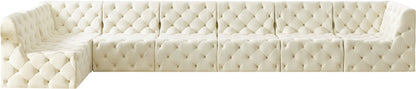 Luna Cream Velvet Modular Sectional Sec7B