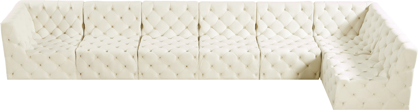 luna cream velvet modular sectional sec7b