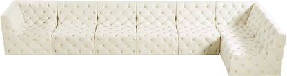 Luna Cream Velvet Modular Sectional Sec7B