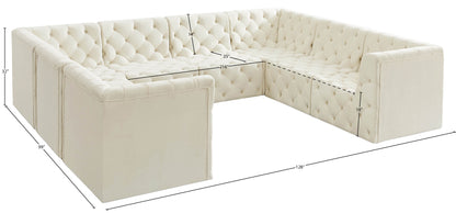 Luna Cream Velvet Modular Sectional Sec8A