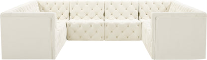 Luna Cream Velvet Modular Sectional Sec8A