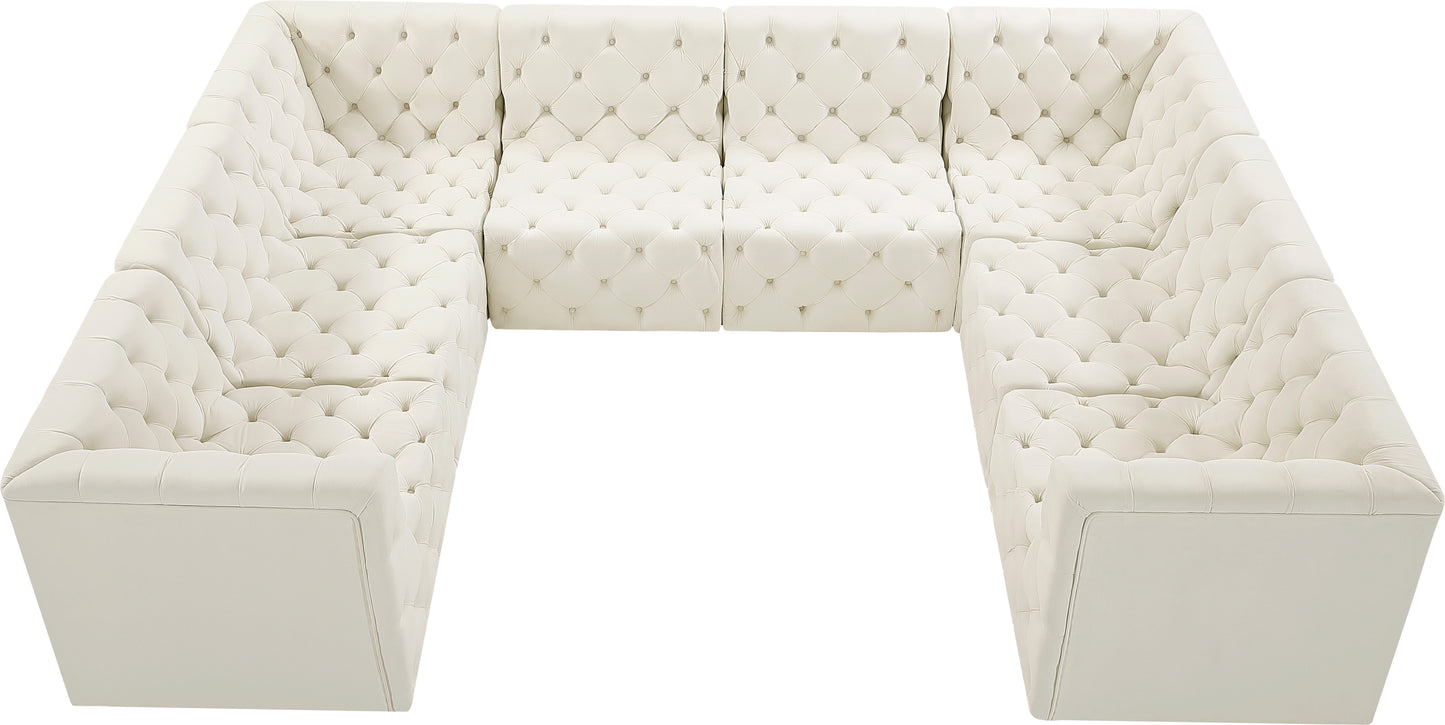 luna cream velvet modular sectional sec8a