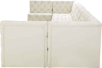 Luna Cream Velvet Modular Sectional Sec8B