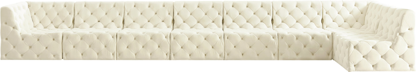 luna cream velvet modular sectional sec8c