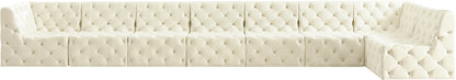 Luna Cream Velvet Modular Sectional Sec8C