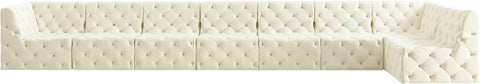 Luna Cream Velvet Modular Sectional Sec8C