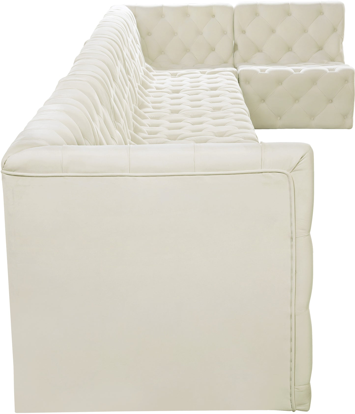 luna cream velvet modular sectional sec8c