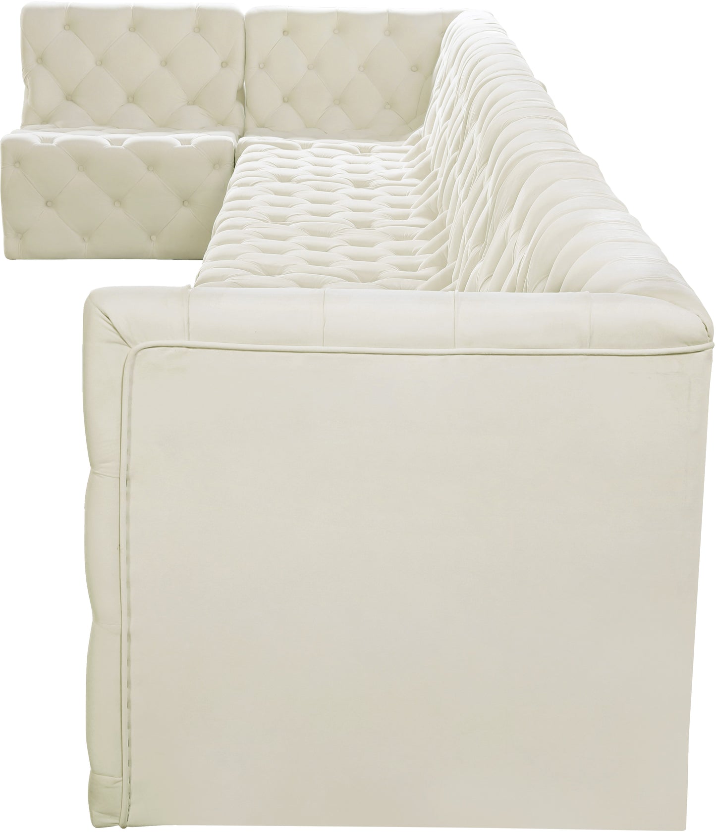 luna cream velvet modular sectional sec8c