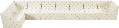 Luna Cream Velvet Modular Sectional Sec8C