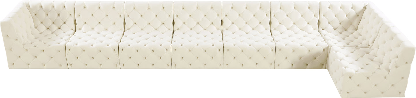 luna cream velvet modular sectional sec8c