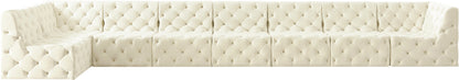 Luna Cream Velvet Modular Sectional Sec8C