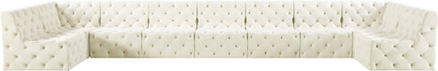 Luna Cream Velvet Modular Sectional Sec9A
