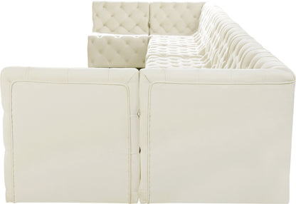 Luna Cream Velvet Modular Sectional Sec9A