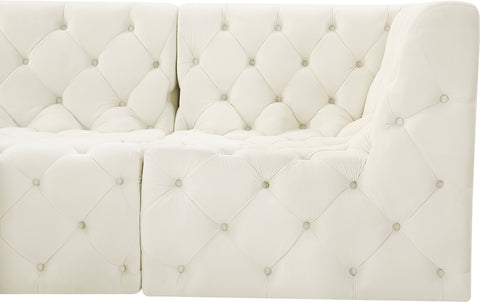 Luna Cream Velvet Modular Sectional Sec9A