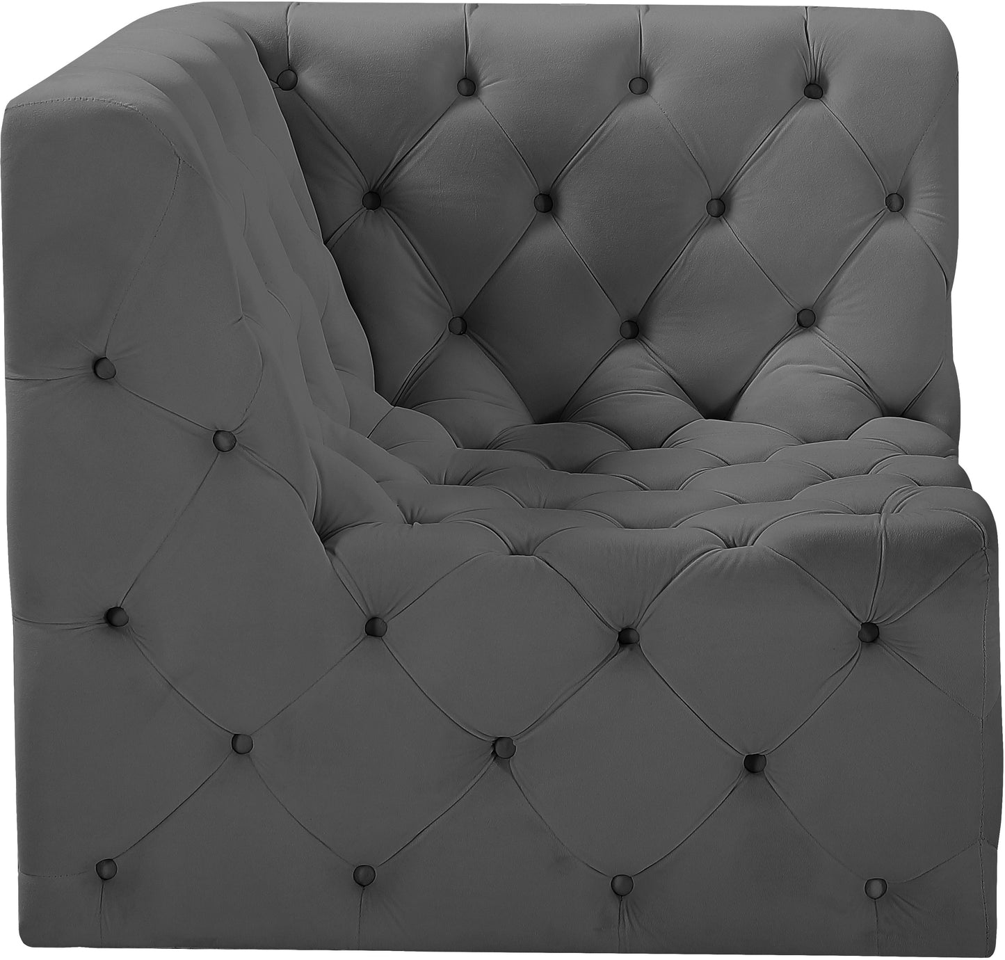 luna grey velvet corner chair corner