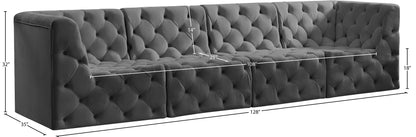 Luna Grey Velvet Modular Sofa S128