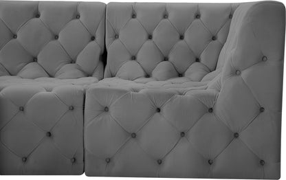 Luna Grey Velvet Modular Sofa S128