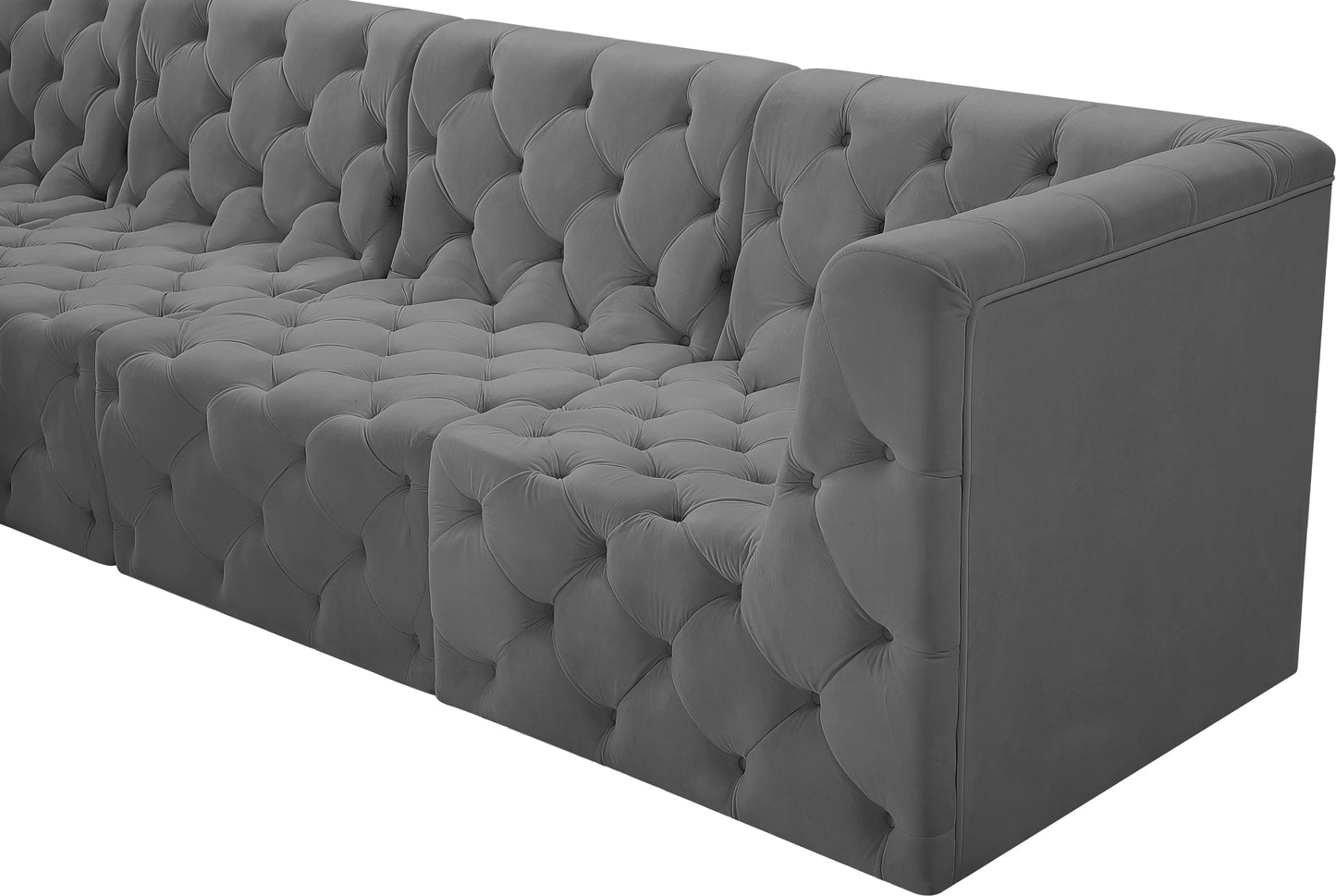 luna grey velvet modular sofa s128