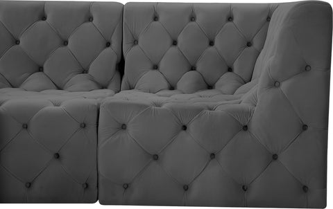 Luna Grey Velvet Modular Sectional Sec4A