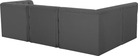 Luna Grey Velvet Modular Sectional Sec4A