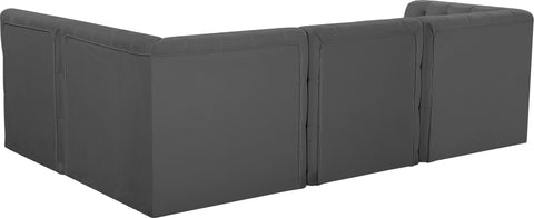 Luna Grey Velvet Modular Sectional Sec4A