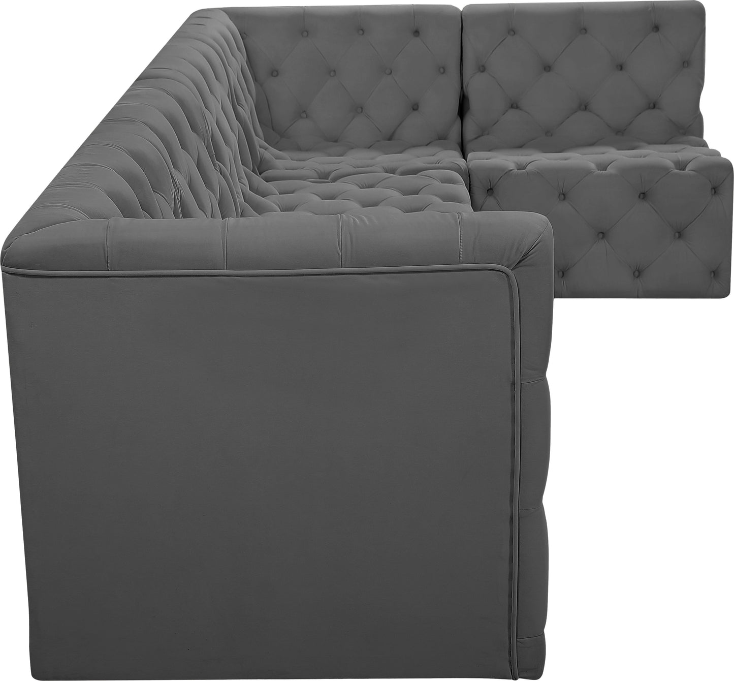 luna grey velvet modular sectional sec5a