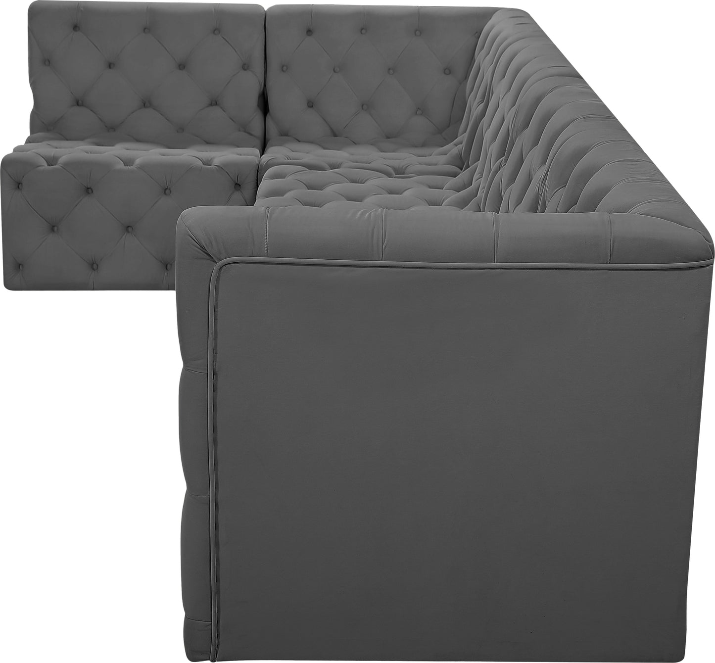 luna grey velvet modular sectional sec5a