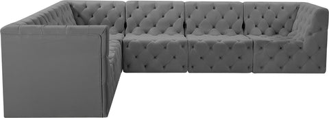 Luna Grey Velvet Modular Sectional Sec6A