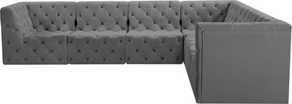 Luna Grey Velvet Modular Sectional Sec6A