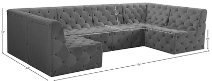 Luna Grey Velvet Modular Sectional Sec6B