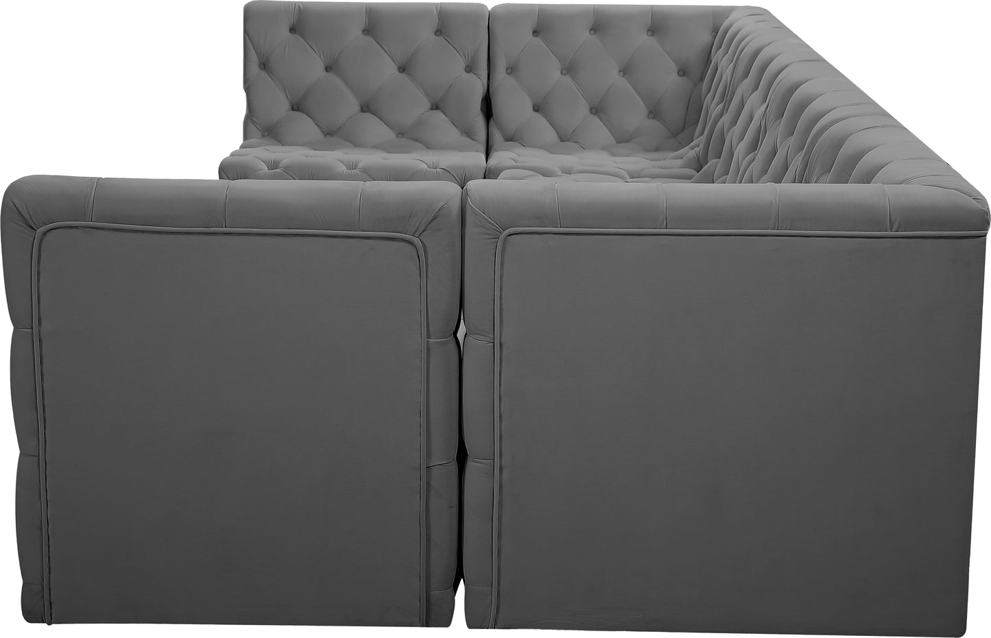 luna grey velvet modular sectional sec6b