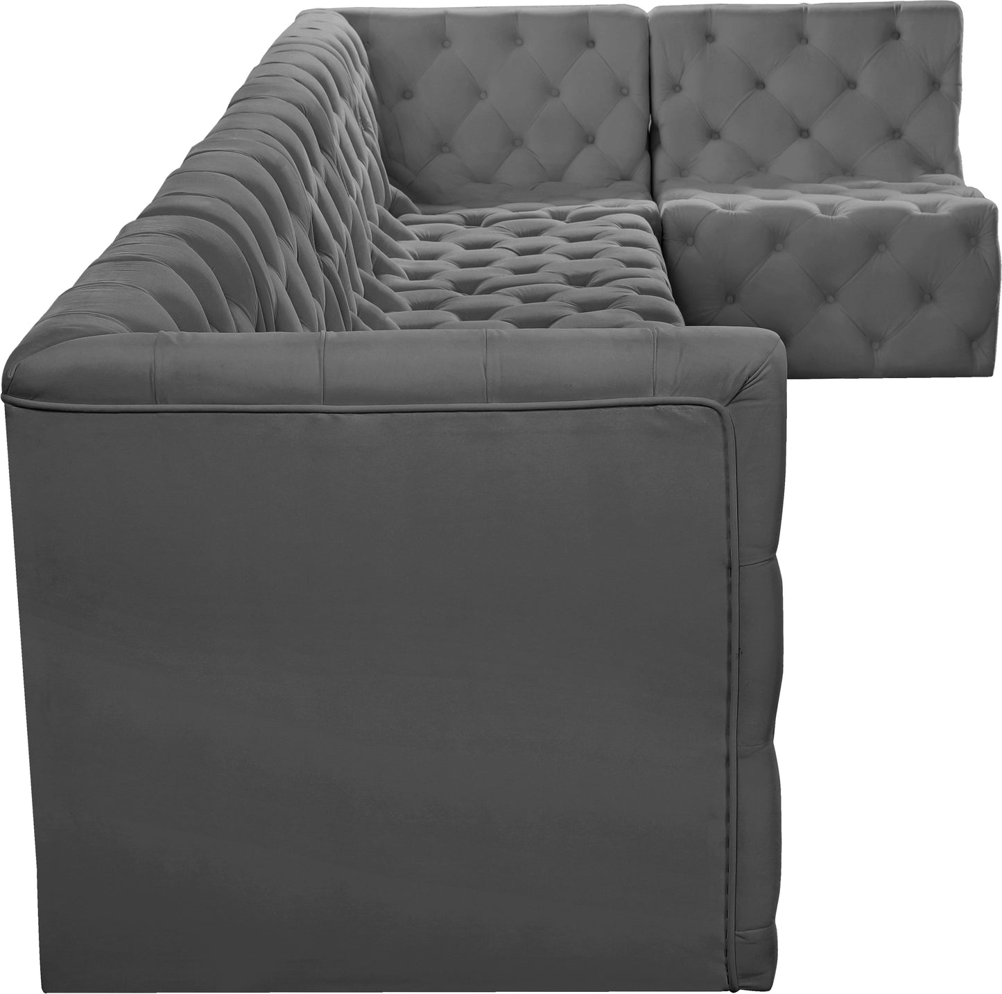 luna grey velvet modular sectional sec6c